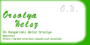 orsolya welsz business card